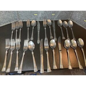 Cambridge Stainless Flatware Set 24 Pc Spoons Forks Knives Replacement Lot China